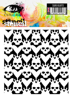 Visible Image Dark Hearts Stencil - 6 x 6-1