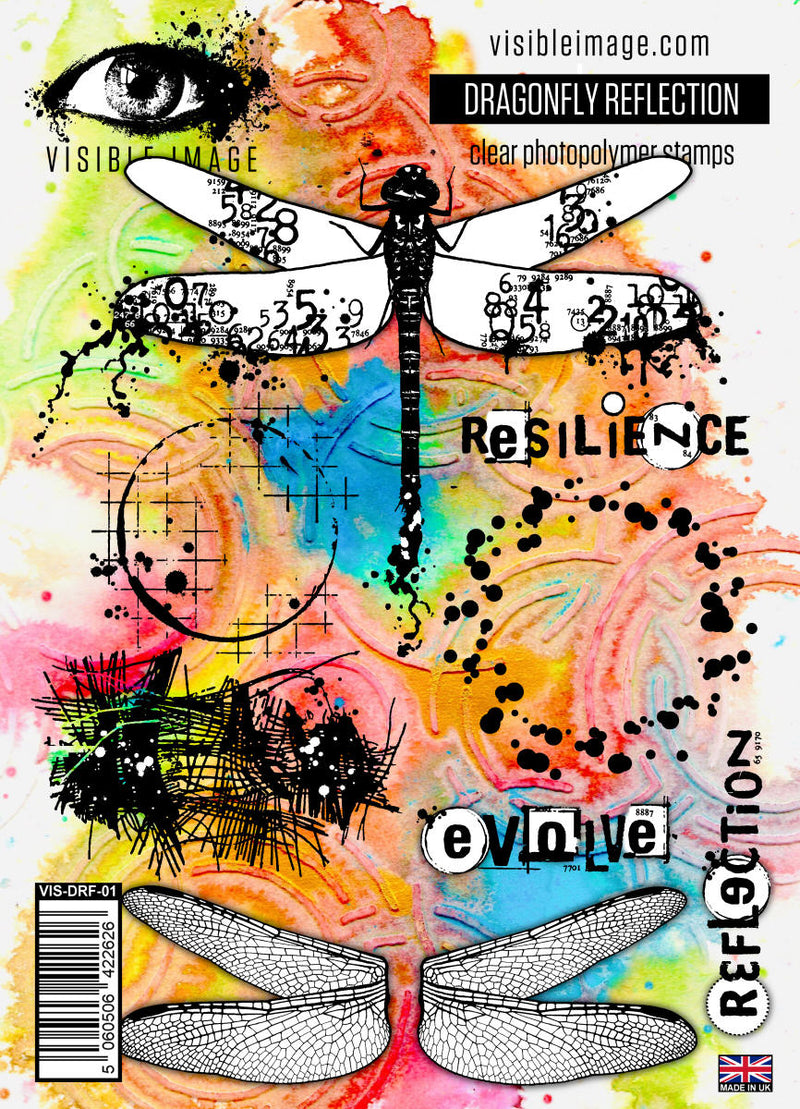 Visible Image Dragonfly Reflection - A5 Stamp Set-1