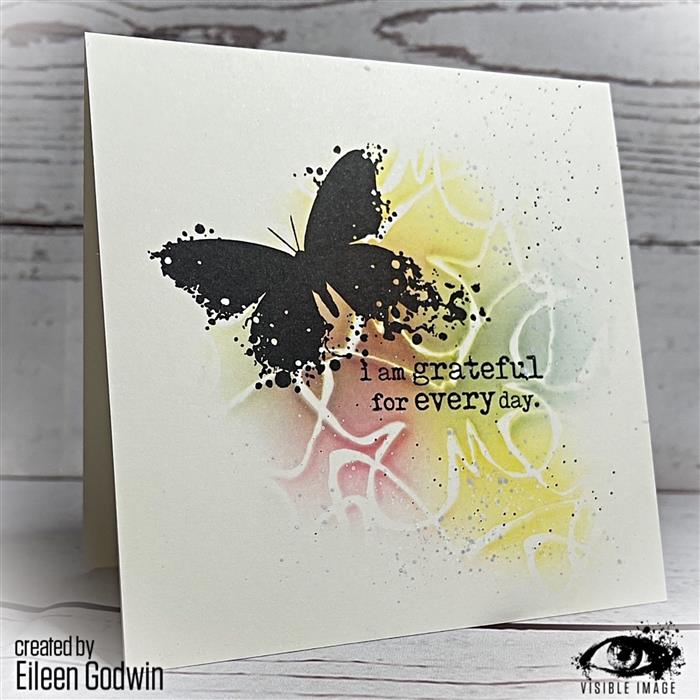 Visible Image Entwined Butterflies Stencil - 6 x 6-2