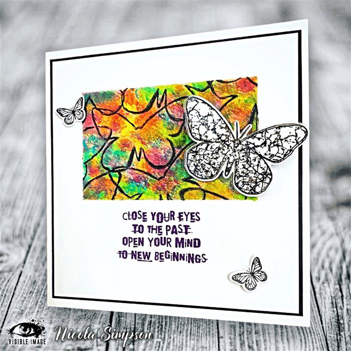 Visible Image Entwined Butterflies Stencil - 6 x 6-3