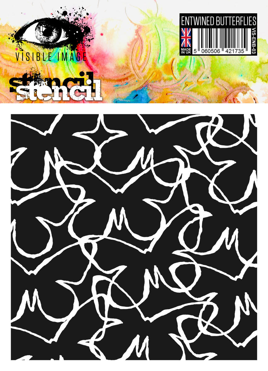 Visible Image Entwined Butterflies Stencil - 6 x 6-1