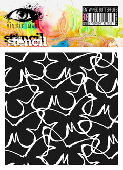 Visible Image Entwined Butterflies Stencil - 6 x 6-1