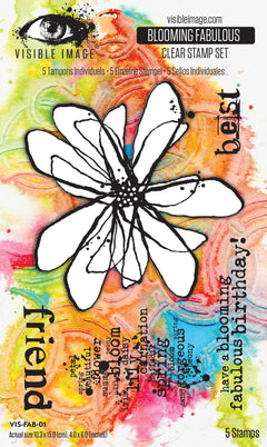 Visible Image Blooming Fabulous Lot de tampons 10 x 15 cm-1
