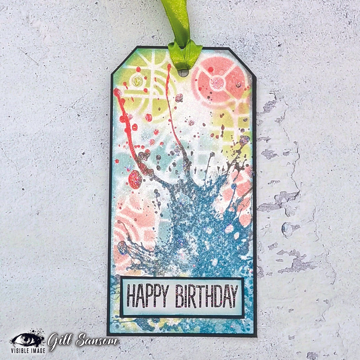 Visible Image Fluid Background 4 in x 6 in Stamp Set-2