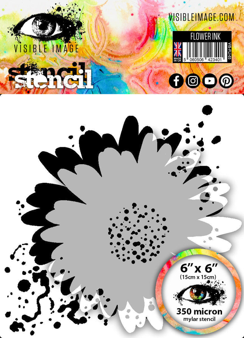 Visible Image Flower Ink Stencil - 6 x6-1