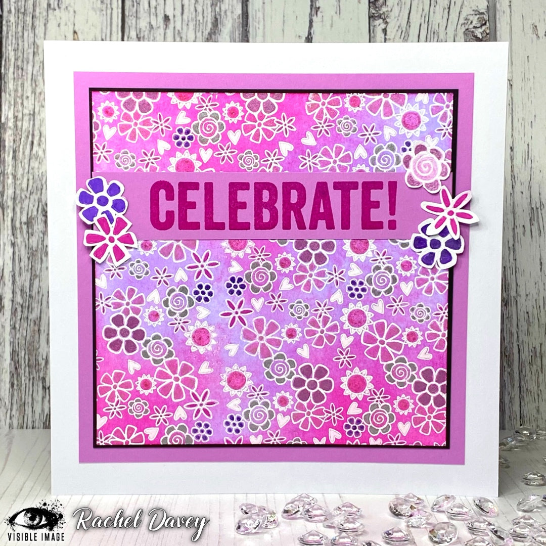 Visible Image Flower Ink Stencil - 6 x6-3