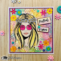 Visible Image Flower Ink Stencil - 6 x6-4