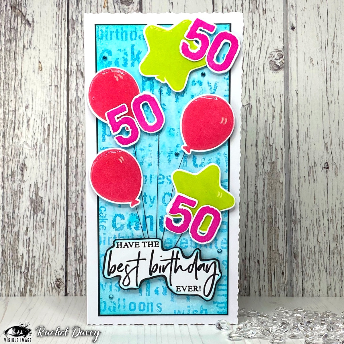 Visible Image Grunge Birthday Words - A6 Stamp Set-2