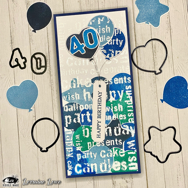 Visible Image Grunge Birthday Words - A6 Stamp Set-3