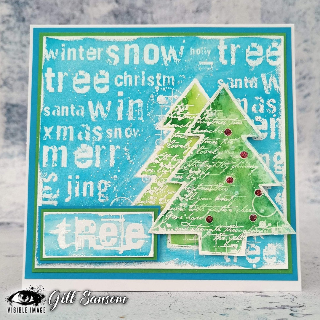 Visible Image Grunge Christmas Words - A6 Stamp Set-3