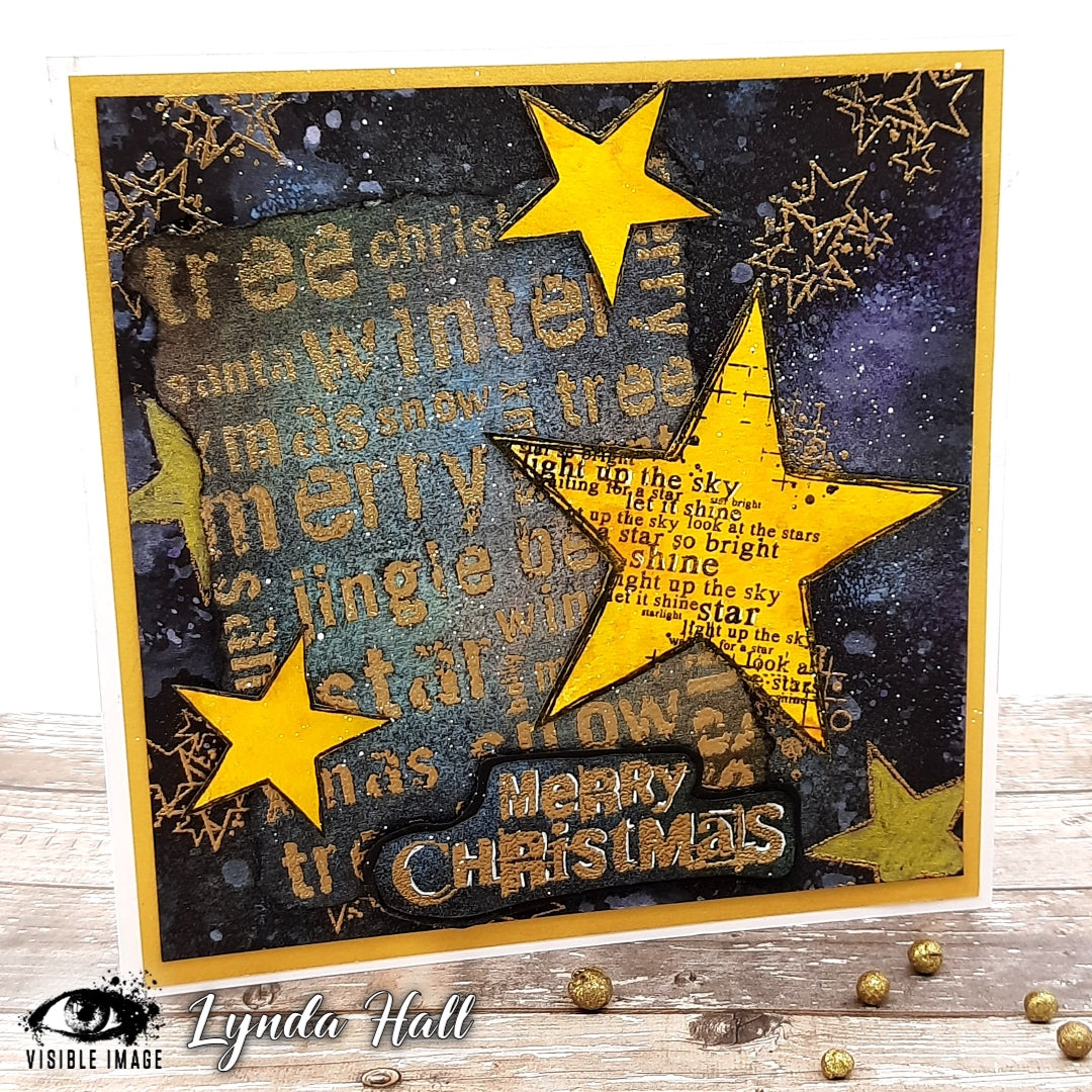 Visible Image Grunge Christmas Words - A6 Stamp Set-4