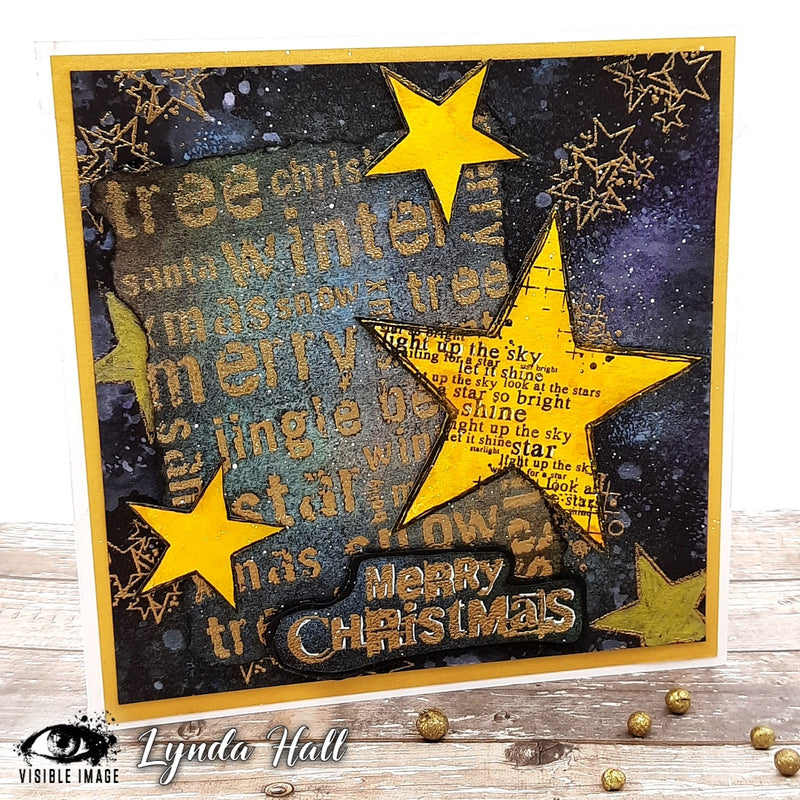 Visible Image Grunge Christmas Words - A6 Stamp Set-4