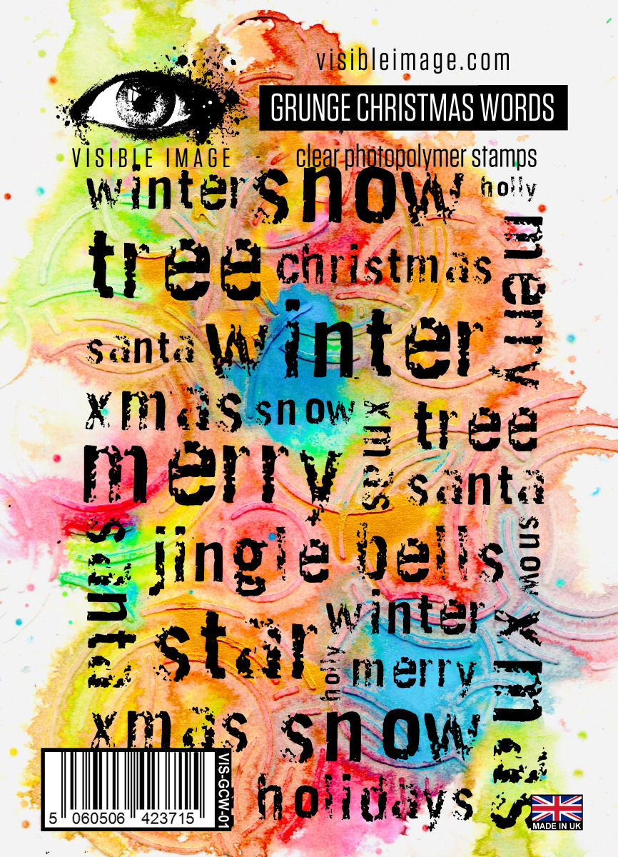 Visible Image Grunge Christmas Words - A6 Stamp Set-1