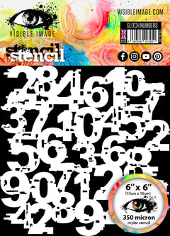 Visible Image Glitch Numbers Stencil - 6 x 6-1