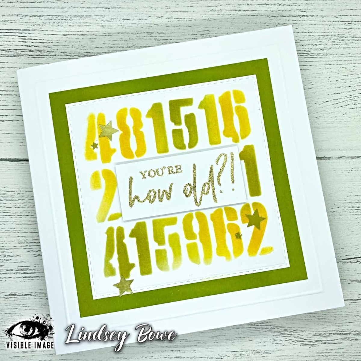 Visible Image Grunged Numbers Stencil - 4 x 4-2