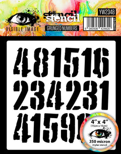 Visible Image Grunged Numbers Stencil - 4 x 4-1