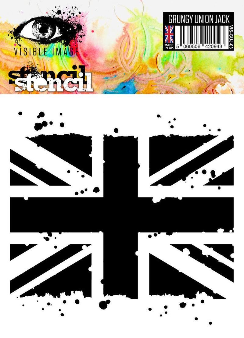 Plantilla de bandera británica (Union Jack) con aspecto desgastado de Visible Image - 15 x 15 cm-1