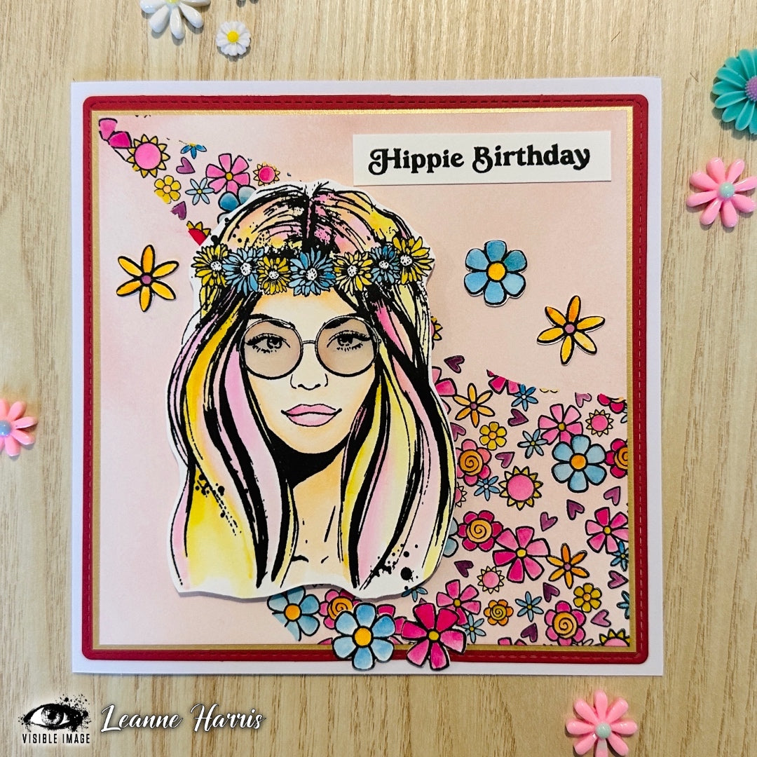 Visible Image Hippie Chick - A6 Stamp Set-3