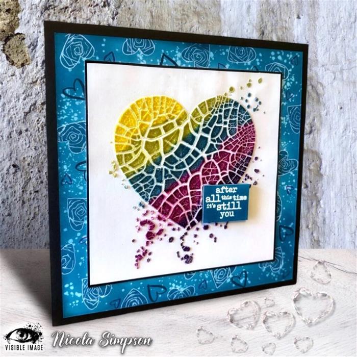 Visible Image Heart Ink Stencil - 6 x 6-3