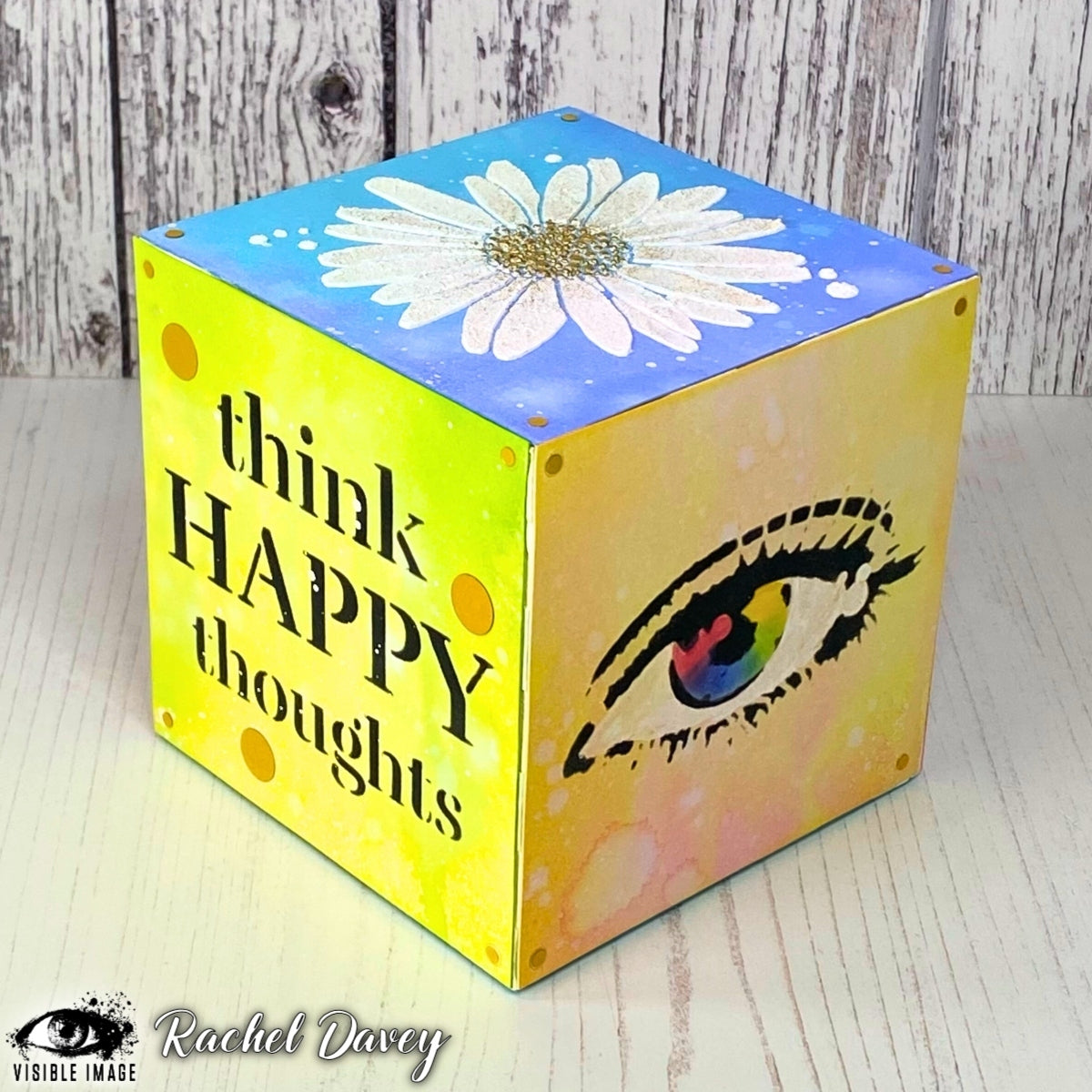Visible Image Happy Thoughts Stencil - 4 x 4-2