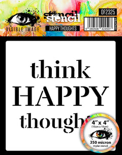 Visible Image Happy Thoughts Stencil - 4 x 4-1