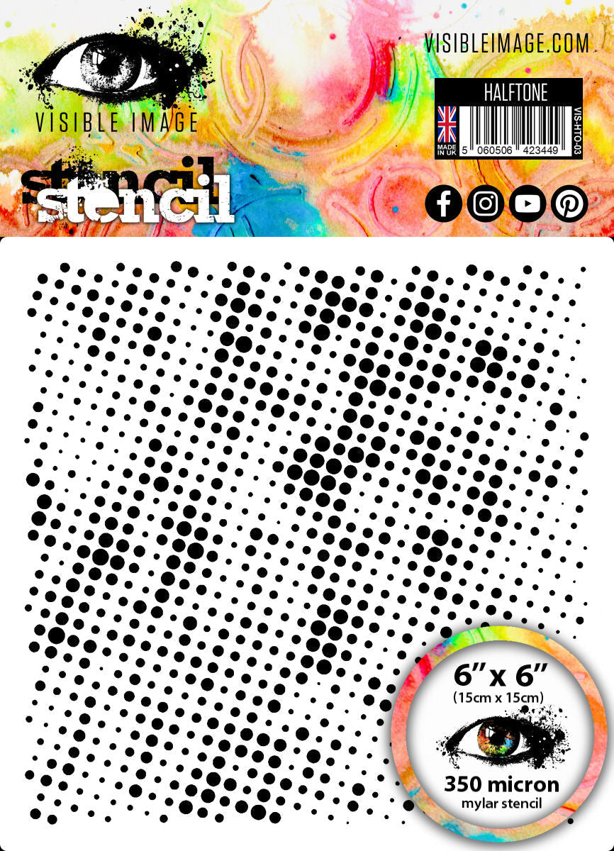 Visible Image Half Tone Stencil - 6 x 6-1