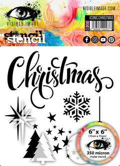 Visible Image Iconic Christmas Stencil - 6 x 6-1