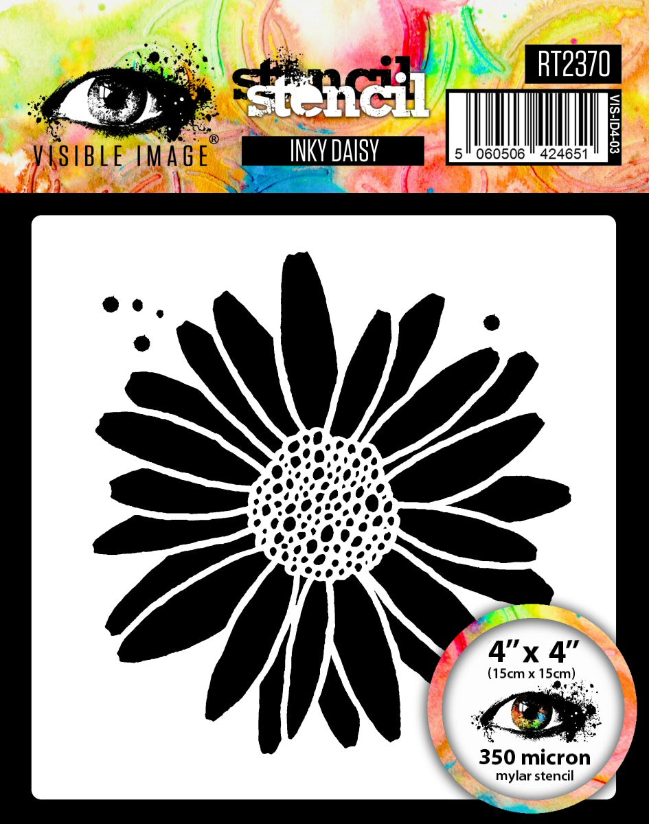 Visible Image Inky Daisy Stencil - 4 x 4-1