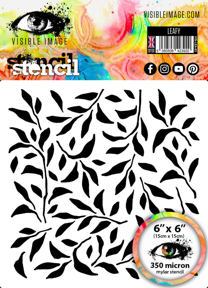 Visible Image Leafy Stencil - 6 x 6-1
