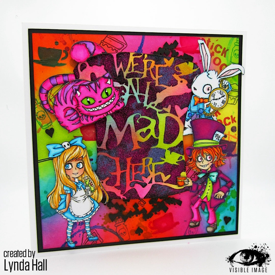 Visible Image Mad Here Stencil - 6 x 6-3