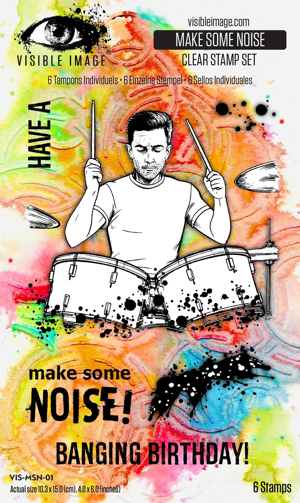 Visible Image Make Some Noise 4 in x 6 in Stamp Set-1