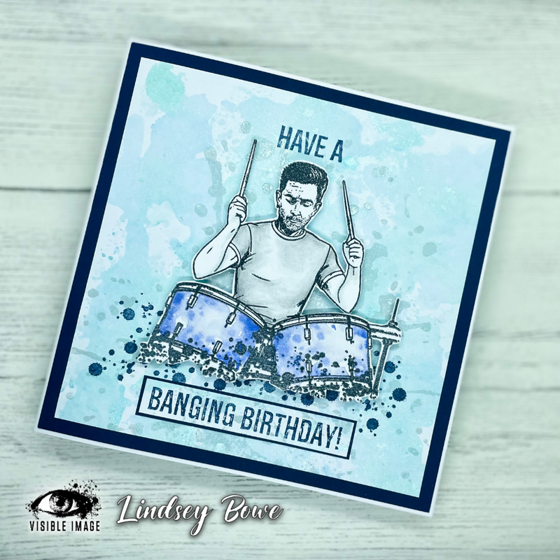 Visible Image Fluid Background 4 in x 6 in Stamp Set-4