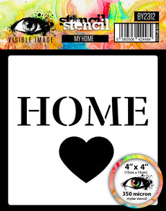 Visible Image My Home Stencil - 4 x 4-1