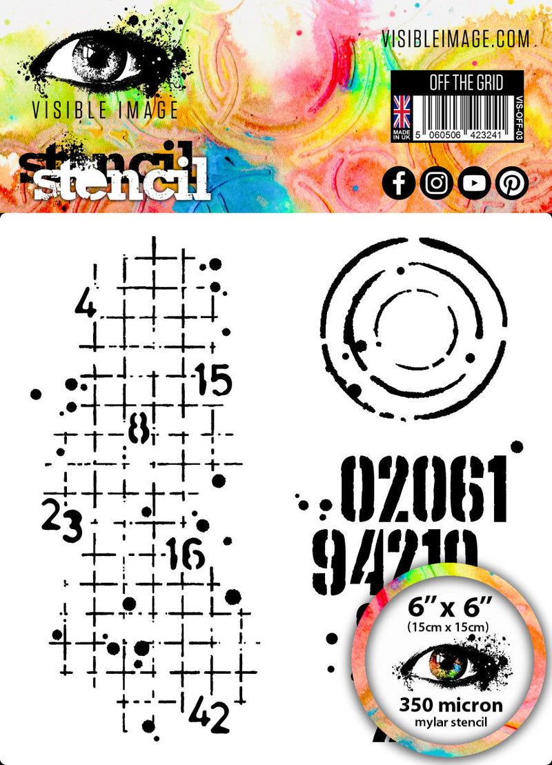 Visible Image Off The Grid Stencil - 6 x 6-1