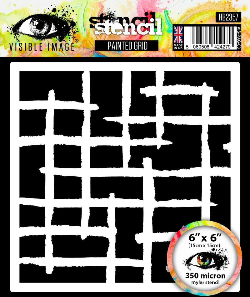 Visible Image Painted Grid Stencil - 6 x 6-1