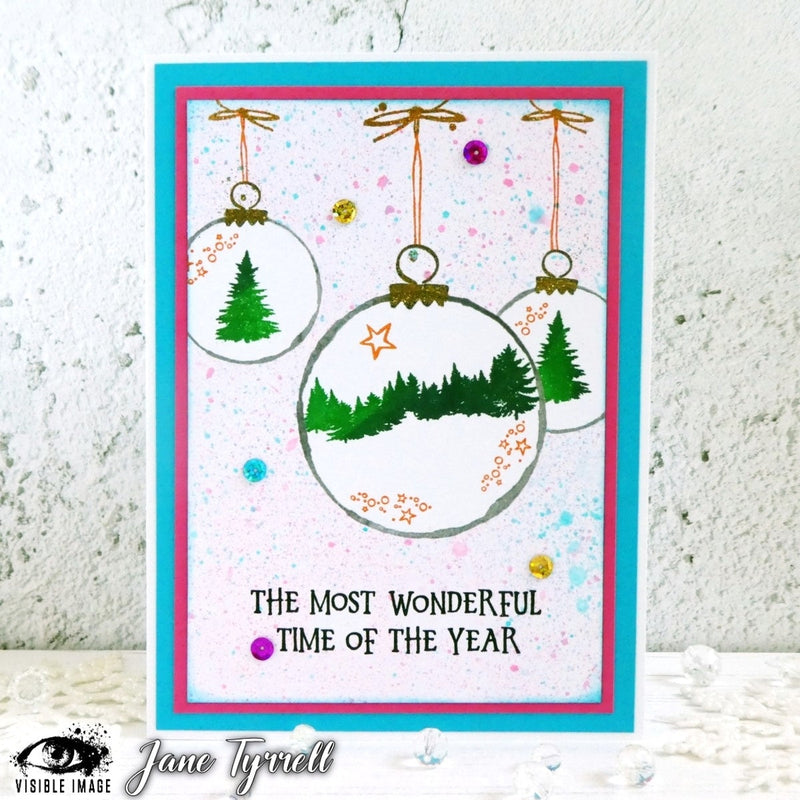 Visible Image Sketched Baubles - A6 Stamp Set-4