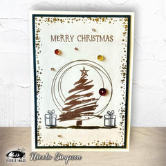 Visible Image Sketched Christmas Trees - A6 Stamp Set-3