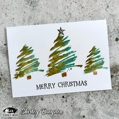 Visible Image Sketched Christmas Trees - A6 Stamp Set-4