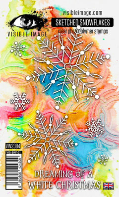 Visible Image Sketched Snowflakes - A6 Stamp Set-1