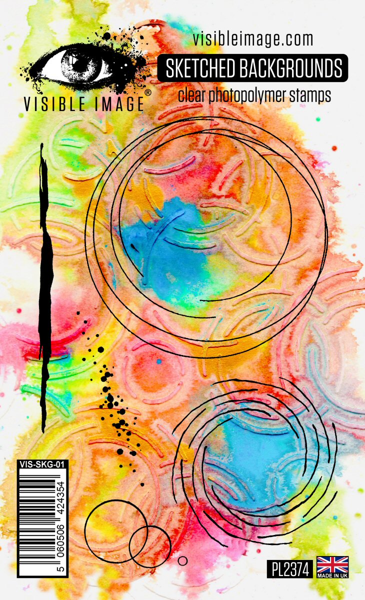 Visible Image Sketched Backgrounds - A6 Stamp Set-1