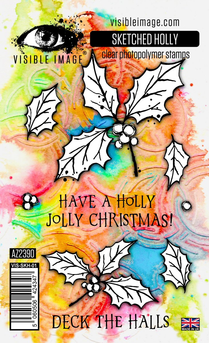 Visible Image Sketched Holly - A6 Stamp Set-1
