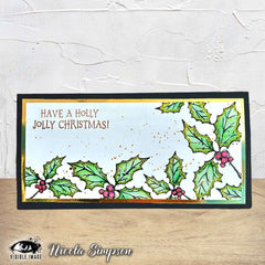 Visible Image Sketched Holly - A6 Stamp Set-4