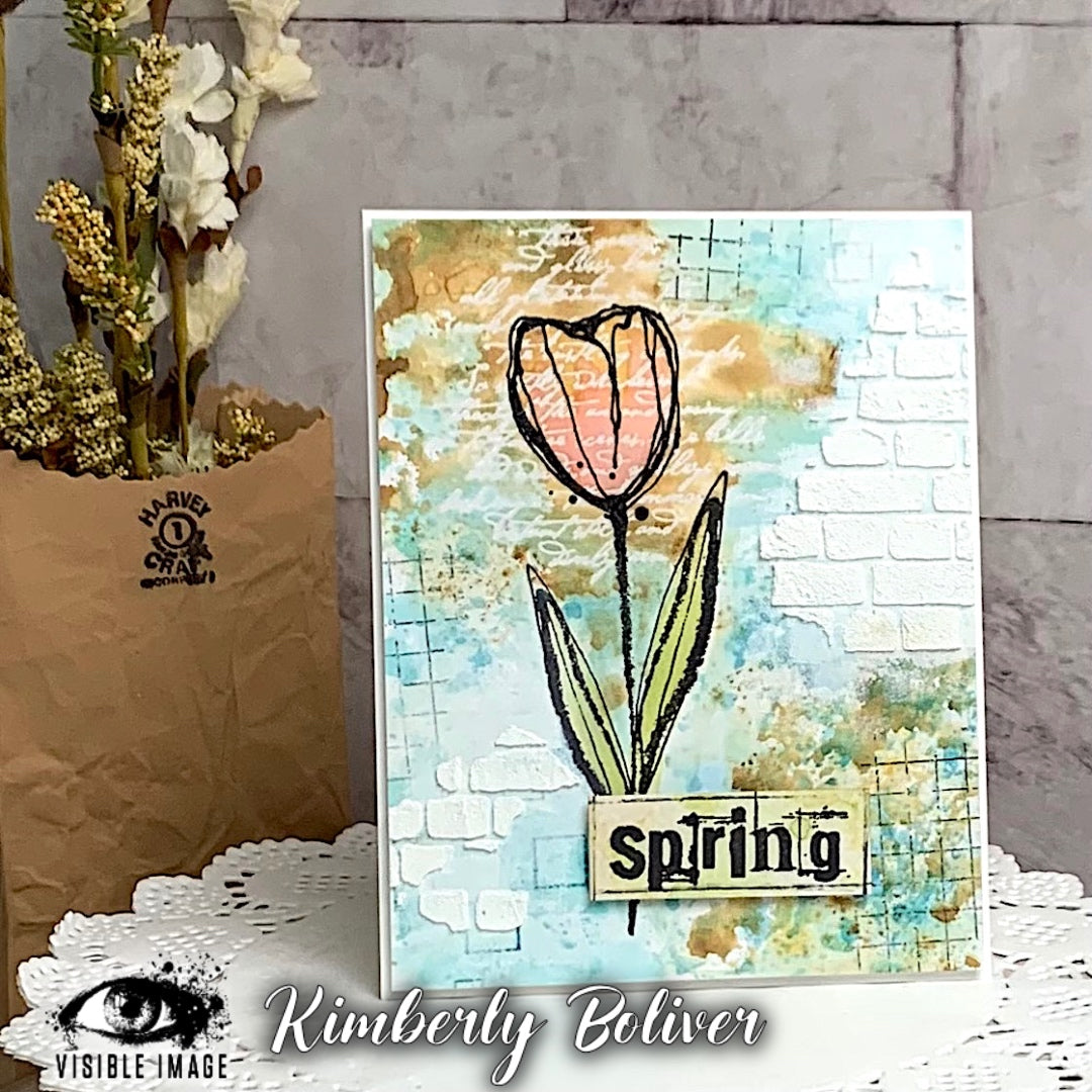 Visible Image Sketched Tulips - A6 Stamp Set-3