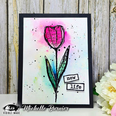 Visible Image Sketched Tulips - A6 Stamp Set-4