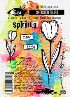 Visible Image Sketched Tulips - A6 Stamp Set-1
