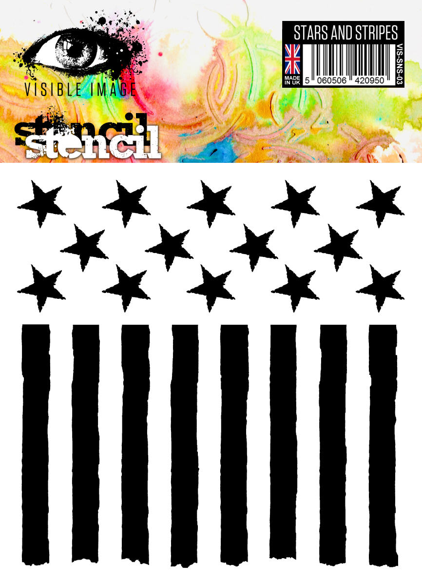 Visible Image Stars & Stripes Stencil - 6 x 6-1