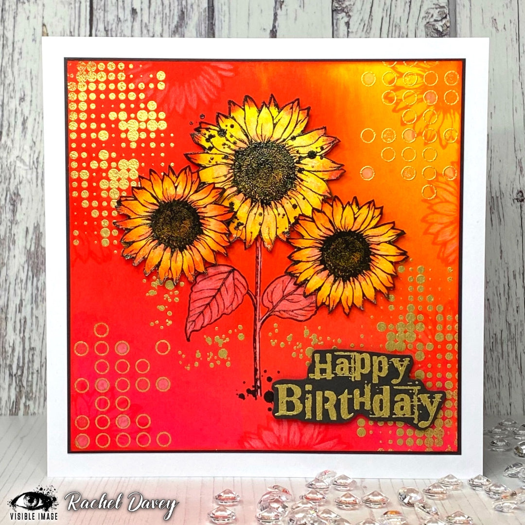 Visible Image Sunflower Grunge - A6 Stamp Set-3