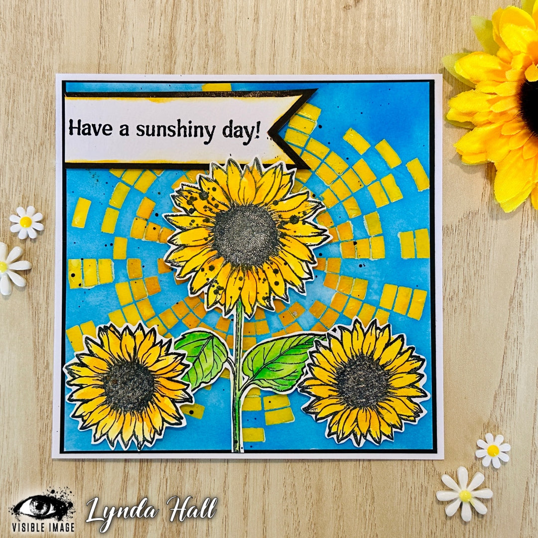 Visible Image Sunflower Grunge - A6 Stamp Set-4