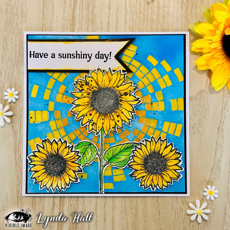 Visible Image Sunflower Grunge - A6 Stamp Set-4