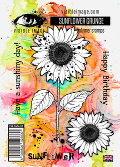 Visible Image Sunflower Grunge - A6 Stamp Set-1